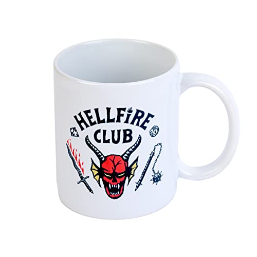 Grupo Erik Kaffeetasse, Stranger Things Hellfire Club Tasse, Kafeetasse aus Keramik für ein besseres Geschmack, Teetasse, Fassungsvermögen : 350ml, 1 Stück (1er Pack) von Grupo Erik