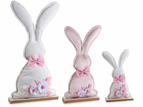 Gruppo Maruccia - Osterdekoration für zu Hause - Häschen aus Samt gepolstert - 3er Set - Geschenkidee von Gruppo Maruccia