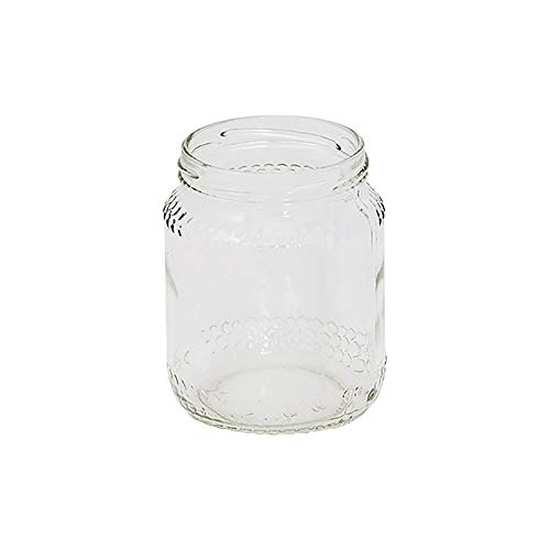 Essensbehälter aus Glas Somma Typ 'Honig', aus Glas, geeignet für die Aufbewahrung von Lebensmitteln, Öffnung 'Twist off'. Farbe Weiß, Silber, einzigartig. von Gruppo Vetro Somma