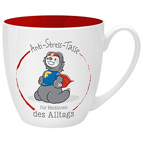 GRUSS & CO Anti-Stress-Tasse Motiv "Heldinnen" | Tasse mit Spruch, 45 cl, New Bone China | Geschenk für Sie | 46265 von GRUSS & CO