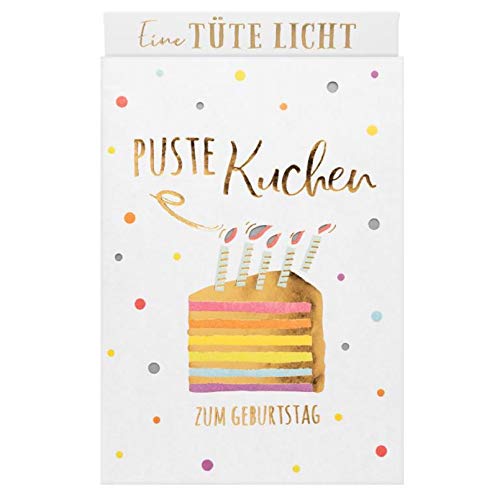 Sheepworld, Gruss und Co - 47267 - Licht Tüte, Geburtstag, Puste Kuchen zum Geburtstag, Papier, schwerentflammbar, mit Teelicht, 10,5cm x 15cm x 7cm von Gruss und Co