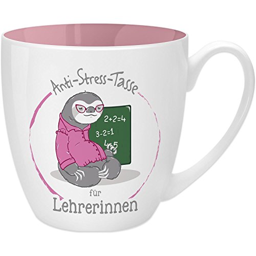 GRUSS & CO Anti-Stress-Tasse Motiv "Lehrerin" | Tasse mit Spruch, 45 cl, New Bone China | Geschenk Danke | 45496 von GRUSS & CO