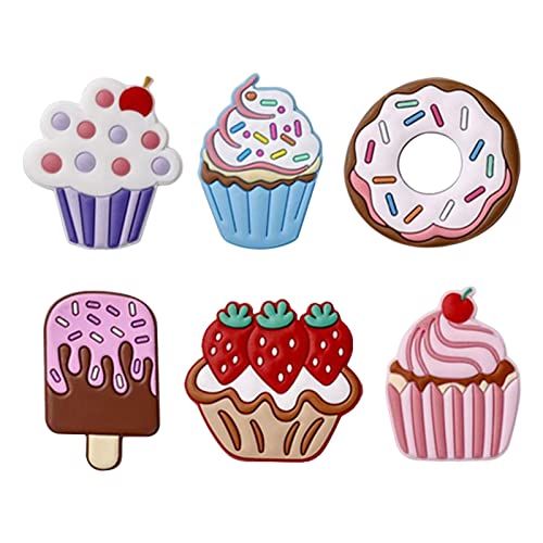 Gruwkue Kühlschrankmagnete, 6 Stück Whiteboard-Magnete, 3D-Cartoon-Dessert-Kühlschrank, Magnetisch, Cupcake-Donut-Magnete, Aufkleber, Dekor Für Kühlschrank, Whiteboard, Büro, Küche von Gruwkue