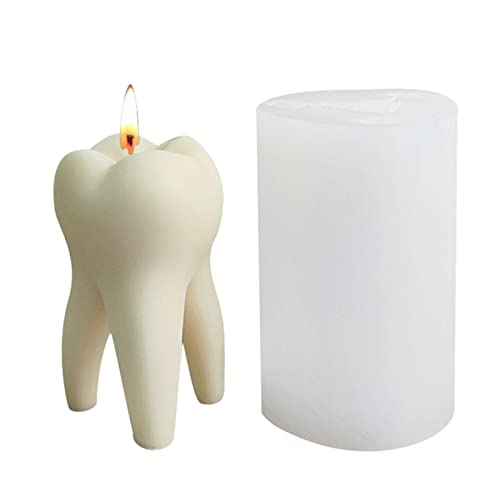 Gruwkue Zahn Silikonform - Silikon-Zahnform zum Dekorieren von Kuchen,Handgefertigte Silikonform für die Herstellung von Aromatherapie-Kerzen, Harzhandwerk von Gruwkue