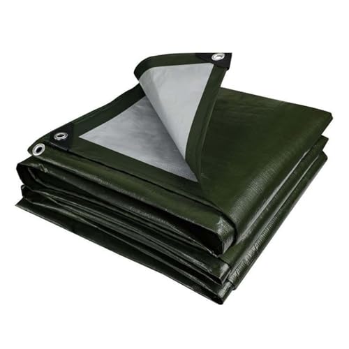 Gruytoie Abdeckplane Outdoor, 180 g/m² PVC wasserdicht Schutzplane, UV stabil reißfest LKW Plane, gewebeplane mit ösen, Regenschutz Mehrzweck für Boote, Gartenmöbel (2 1.5x3/4.9x9.8ft) von Gruytoie