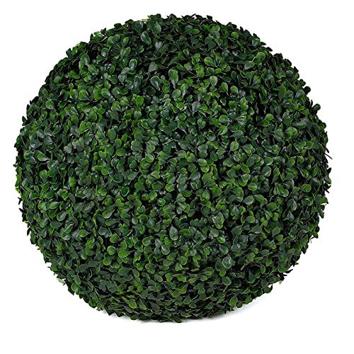 Gruytoie Künstliche Buchsbaumkugeln, künstliche Pflanzen-Topiary-Kugel, UV-geschützte künstliche Kugeln für Innen- und Außendekoration (33cm) von Gruytoie