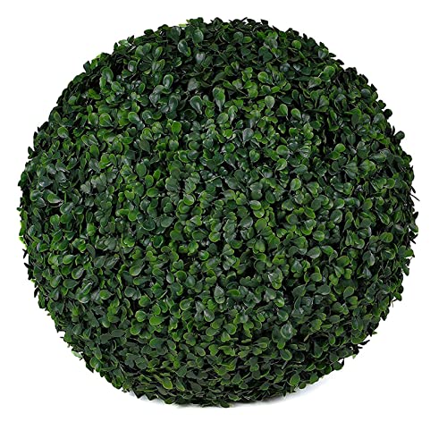Gruytoie Künstliche Buchsbaumkugeln, künstliche Pflanzen-Topiary-Kugel, UV-geschützte künstliche Kugeln für Innen- und Außendekoration (38cm) von Gruytoie
