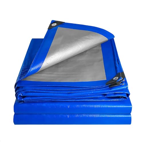 Gruytoie Wasserdicht Abdeckplane Mit Ösen, Gartenplane PE, Gewebeplane UV-stabil & Reißfest, Wetterfeste Plane Für Boote, Gartenmöbel, Camping Schutzplane (3 2.5x7m/8.2x23.0ft) von Gruytoie