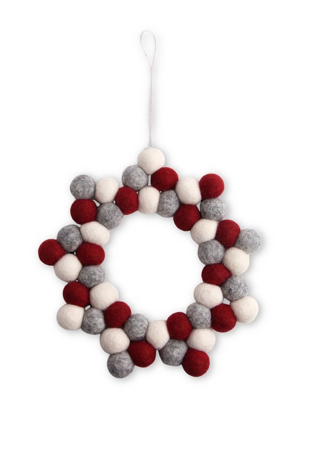 Gry & Sif Hängedekoration Filz-Dekokranz - STERN - rot/weiß/grau Gry & Sif Hängedekoration Filz-Dekokranz - STERN - rot/weiß/grau von Gry & Sif