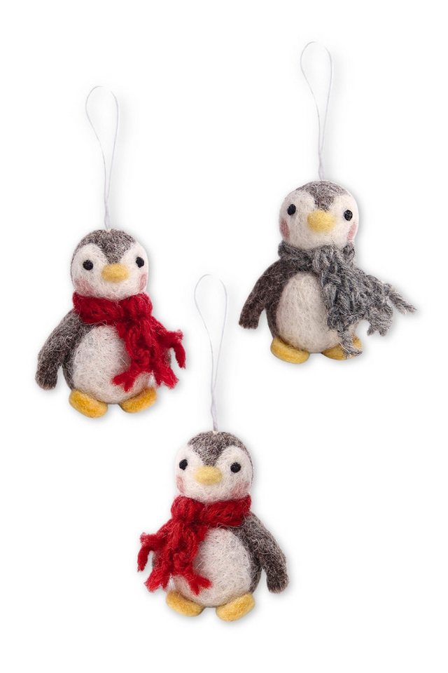 Gry & Sif Hängedekoration Filzanhänger 3er Set - BABYPINGUIN - rot, grau Gry & Sif Hängedekoration Filzanhänger 3er Set - BABYPINGUIN - rot, grau von Gry & Sif