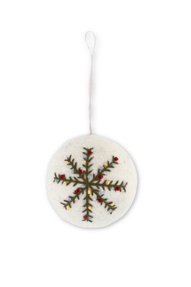 Gry & Sif Hängedekoration Filzanhänger - WEIHNACHTSKUGEL SNOWFLAKE - weiß Gry & Sif Hängedekoration Filzanhänger - WEIHNACHTSKUGEL SNOWFLAKE - weiß von Gry & Sif