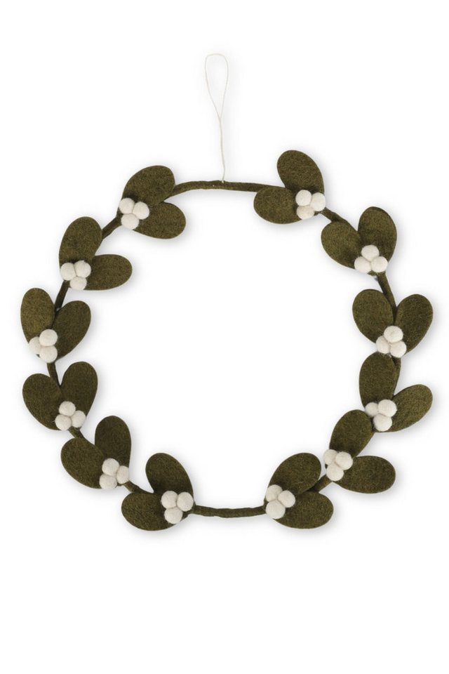 Gry & Sif Hängedekoration Filz-Dekokranz - MISTEL - grün von Gry & Sif