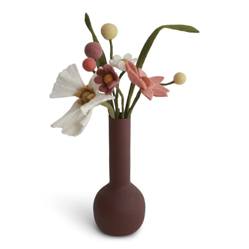 Gry & Sif Handgemacht & Fairtrade-Zertifiziert Stilvolles dänisches Design X Nepali Kunsthandwerker | Ambika Bouquet Kunstblumensträuße aus Filz für stilvolle Wohnzimmerdekoration | 10er Set von Gry & Sif