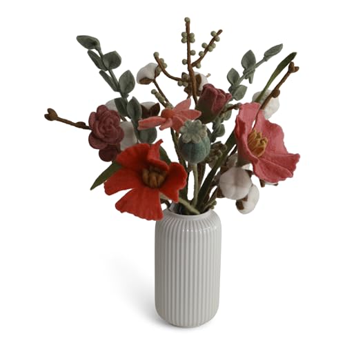 Gry & Sif Handgemacht & Fairtrade-Zertifiziert Stilvolles dänisches Design X Nepali Kunsthandwerker | Joshna Bouquet Kunstblumensträuße aus Filz für stilvolle Wohnzimmerdekoration | 13er Set Gry & Sif Handgemacht & Fairtrade-Zertifiziert Stilvolles dänisches Design X Nepali Kunsthandwerker | Joshna Bouquet Kunstblumensträuße aus Filz für stilvolle Wohnzimmerdekoration | 13er Set von Gry & Sif