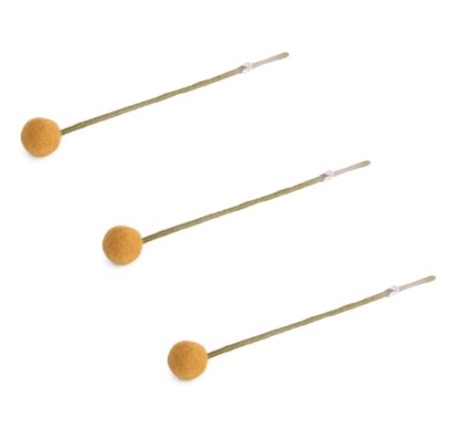 Gry & Sif Handgemacht & Fairtrade-Zertifiziert Stilvolles dänisches Design x Kunsthandwerker aus Nepal | Dot Flowers aus Filz - Künstliche Blumen für Wohnzimmerdekoration | Gelb | 3er-Set von Gry & Sif