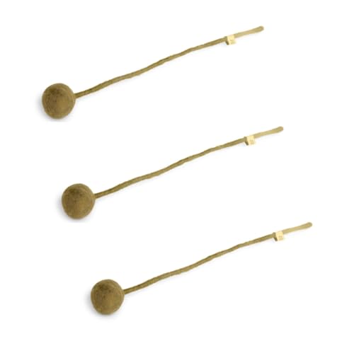 Gry & Sif Handgemacht & Fairtrade-Zertifiziert Stilvolles dänisches Design x Kunsthandwerker aus Nepal | Dot Flowers aus Filz - Künstliche Blumen für Wohnzimmerdekoration | Grün | 3er-Set von Gry & Sif