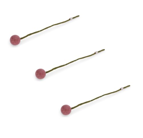Gry & Sif Handgemacht & Fairtrade-Zertifiziert Stilvolles dänisches Design x Kunsthandwerker aus Nepal | Dot Flowers aus Filz - Künstliche Blumen für Wohnzimmerdekoration | Rouge | 3er-Set von Gry & Sif