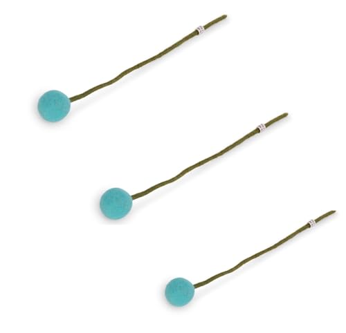 Gry & Sif Handgemacht & Fairtrade-Zertifiziert Stilvolles dänisches Design x Kunsthandwerker aus Nepal | Dot Flowers aus Filz - Künstliche Blumen für Wohnzimmerdekoration | Türkis | 3er-Set von Gry & Sif