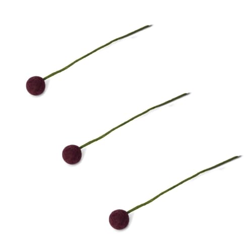Gry & Sif Handgemacht & Fairtrade-Zertifiziert Stilvolles dänisches Design x Kunsthandwerker aus Nepal | Dot Flowers aus Filz - Künstliche Blumen für Wohnzimmerdekoration | Violett | 3er-Set von Gry & Sif