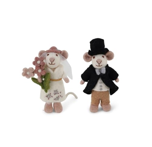 Gry & Sif Handgemacht & Fairtrade-Zertifiziert Stilvolles dänisches Design x Nepali Kunsthandwerker | Tier-Figuren aus Filz - Besen & Braut | Deko-Figuren zum Hinstellen | Gry & Sif Handgemacht & Fairtrade-Zertifiziert Stilvolles dänisches Design x Nepali Kunsthandwerker | Tier-Figuren aus Filz - Besen & Braut | Deko-Figuren zum Hinstellen | von Gry & Sif