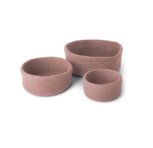 Gry & Sif Handgemacht & Fairtrade-zertifiziert Stilvolles dänisches Design x Napali Kunsthandwerker | Filzschalen für Osterkorb, Frühstückskorb, Organizer aus Filz | Lavendel | 3er-Set Gry & Sif Handgemacht & Fairtrade-zertifiziert Stilvolles dänisches Design x Napali Kunsthandwerker | Filzschalen für Osterkorb, Frühstückskorb, Organizer aus Filz | Lavendel | 3er-Set von Gry & Sif