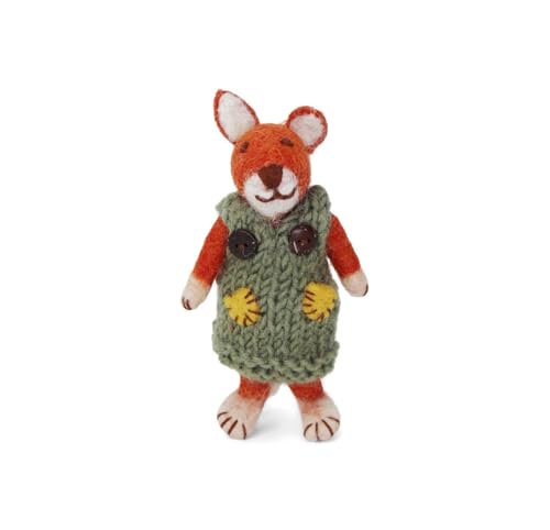 Gry & Sif Handmade & Fairtrade Certified Stylish Danish Design X Artisans from Nepal | Tier-Figuren aus Filz - Fuchsfamilie | Deko-Figuren zum Hinstellen | 12cm von Gry & Sif