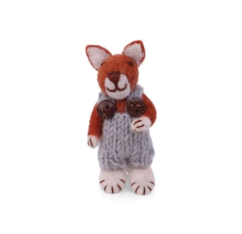 Gry & Sif Handmade & Fairtrade Certified Stylish Danish Design X Artisans from Nepal | Tier-Figuren aus Filz - Fuchsfamilie | Deko-Figuren zum Hinstellen | 8cm von Gry & Sif