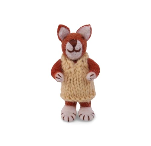 Gry & Sif Handmade & Fairtrade Certified Stylish Danish Design X Artisans from Nepal | Tier-Figuren aus Filz - Fuchsfamilie | Deko-Figuren zum Hinstellen | 8cm von Gry & Sif