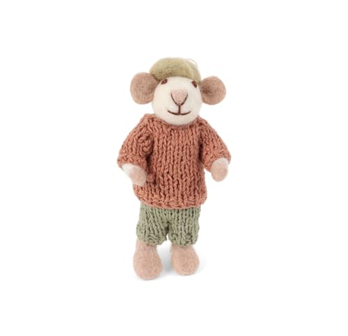 Gry & Sif Handmade & Fairtrade Certified Stylish Danish Design X Artisans from Nepal | Tier-Figuren aus Filz - Mäusefamilie | Deko-Figuren zum Hinstellen | 12cm von Gry & Sif