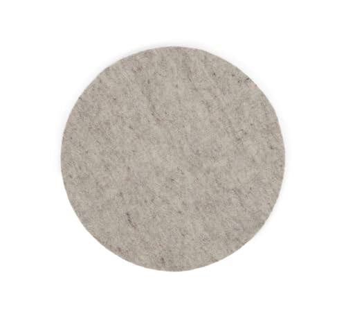 Handgemacht & Fairtrade-Zertifiziert | Gry & Sif | Stilvolles dänisches Design x Napali Kunsthandwerker | Rundes Tischset aus Filz | Natürliches Grau | 2er-Set von Gry & Sif