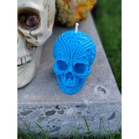 Scroll Totenkopf Kerze, 100% Bienenwachs Herzstück Kerze von GryphonCandlesCrafts