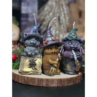 Witchy Cat Kerze 3Er Set - 100% Kosmetikqualität Bienenwachs von GryphonCandlesCrafts