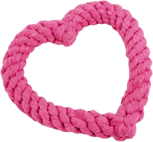 Gryshanyun Hundespielzeug Seil Kauspielzeug Herzform Interaktives Zahnspielzeug für Welpen Rosa Baumwolle Dental Tug Toy Gryshanyun Hundespielzeug Seil Kauspielzeug Herzform Interaktives Zahnspielzeug für Welpen Rosa Baumwolle Dental Tug Toy von Gryshanyun