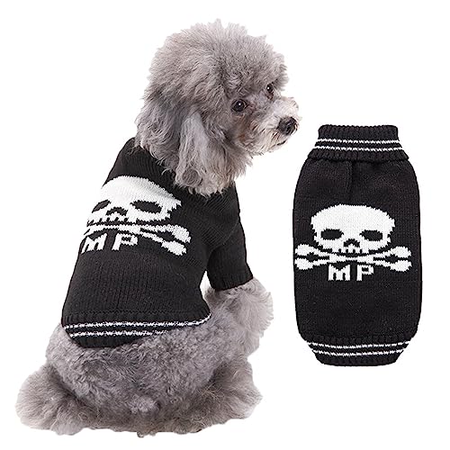 Totenkopf-Hundepullover, Warmer Mantel für kleine Hunde (M) von GsLxx
