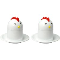 GSD HAUSHALTSGERÄTE Eierköpfer, (Set, 2 tlg.), Kunststoff, Chicken-Design von Gsd Haushaltsgeräte