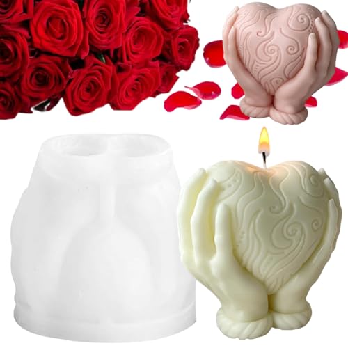 Herz Kerzenformen zum Gießen, Silikonformen Gießformen,3D Kerzenform Silikon für DIY Duftkerzen Handwerk Ornamente Kerzen Formen für Geburtstag Valentinstag Muttertag von Gsedaox