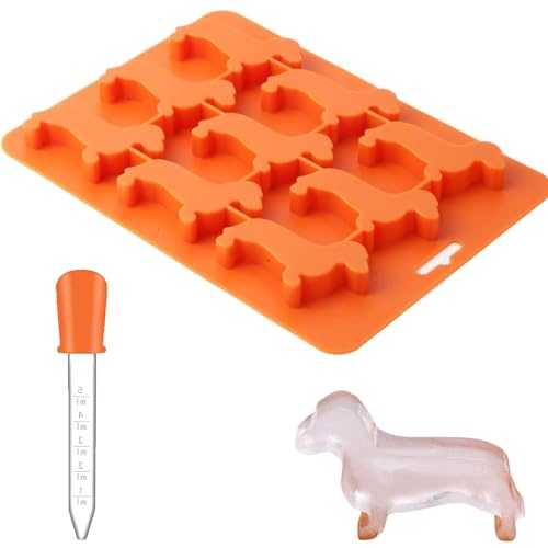 Silikon Eiswürfelbehälter Welpenform,Hundeform Eiswürfelformen Und Tablett,Hund Geformt Silikon Eiswürfel Formen Und Tablett Eiswürfelschale, Dackel-Eiswürfelform Für Cocktails Für Whisky Cock von Gsedaox