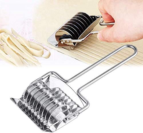 Gshy Manuelle Nudelmaschine DIY Nudelmesser Rostfreier Stahl Nudelholz Spaghetti Cutter Scharfe Klingen Küchenwerkzeug von Gshy