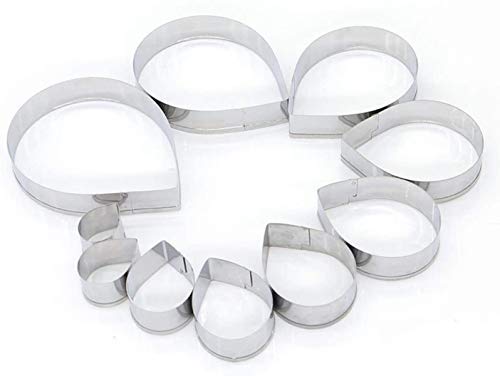 Gshy Rosenblüten-Ausstecher 10 Stück/Set Edelstahl-Schneidwerkzeug Plätzchen Fondant Gebäckform Kuchen von Gshy