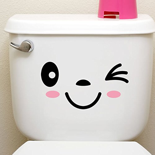 Wandtattoo, Emoji, Toilette, Emoji, Emoticons, Badezimmer, Toilettenmöbel, selbstklebend, Wanddekoration, inkl. 8 Emoticonen, zufälliger Stil von Gshy