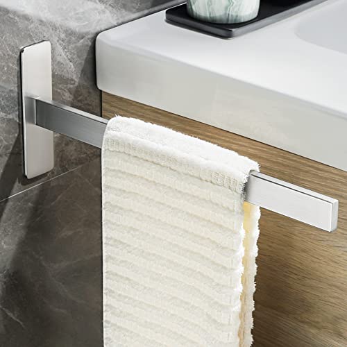 Gsocel Handtuchhalter Ohne Bohren Einarmig Handtuchstange Selbstklebend Handtuchhalter Eckig 304 Edelstahl GebüRstet Handtuchhalterung Wandmontage Badetuchhalter für Bad und KüChe Silber 38CM von Gsocel