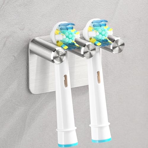 Gsocel Zahnbürstenhalter Wand,Zahnbürstenhalter Elektrische Zahnbürste 304 Edelstahl Aufsteckbürsten Halter für 2 Halterung Zahnbürstenköpfe,Silber von Gsocel