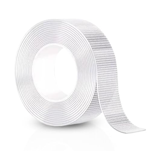 Gsrhzd Doppelseitiges Klebeband, Doppelseitiges Klebeband Extra Stark, 10m Durchsichtig Gitter Spurlos Doppelklebeband, Abnehmbar Double Sided Tape für Foto, Dekorationen, Haken usw (1cm Breite) von Gsrhzd