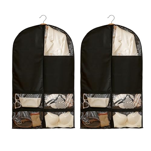 Gsrhzd Kleidersack, Kleiderschutzhülle, 2 Stück 60 * 100cm Staubdichte Feuchtigkeitsbeständige Kleidersäcke mit Reißverschluss Aufbewahrungstaschen, Kleiderhülle für Anzug Mäntel usw (Schwarz) Gsrhzd Kleidersack, Kleiderschutzhülle, 2 Stück 60 * 100cm Staubdichte Feuchtigkeitsbeständige Kleidersäcke mit Reißverschluss Aufbewahrungstaschen, Kleiderhülle für Anzug Mäntel usw (Schwarz) von Gsrhzd