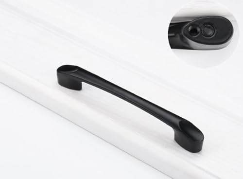Gsrhzd Möbelgriff Schwarz, Schrankgriff, 10 Stücke Anti-Roster Aluminiumlegierung Schubladengriff, Einfache Mode Griffe für Küchenschränke Schranktüren Tür Schubladen (96mm Lochabstand) von Gsrhzd