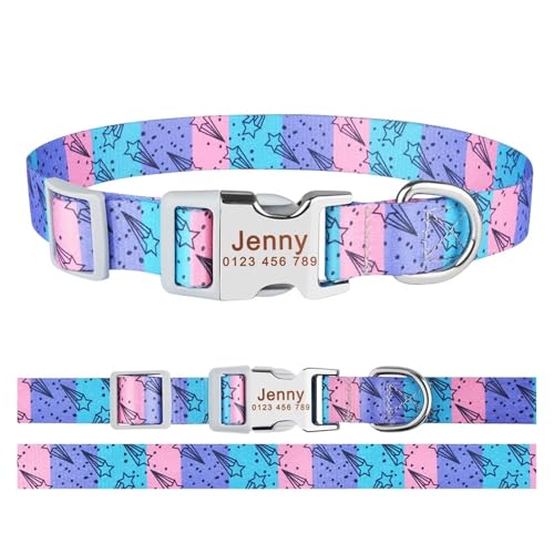 Haustierhalsbänder Personalisierte Hundehalsbänder für Haustiere Haustierhalsbänder sind mit Blumenmustern und dem Namen Ihres Welpen eingraviert(S 26-42cm) von GsvUbd