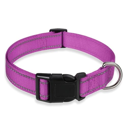 Haustierhalsbänder Reflektierendes Hundehalsband mit verstellbarem Sicherheitsleinenhalsband Robustes verstellbares Haustierhalsband aus Nylon(Black 4,L) von GsvUbd