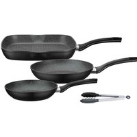 GSW Pfannen-Set "Gourmet Granit", Aluminium, (Set, 4 tlg., 1x Bratpfanne Ø 20 cm, 1x Bratpfanne Ø 24 cm, 1x Grillpfanne Ø 28 cm) von GSW