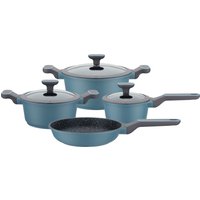 GSW Topf-Set "Blue Granit", Aluminiumguss, (Set, 7 tlg., Kochtopf 20/24 cm, 1 Stielkasserolle 16 cm, 1 Bratpfanne 24 cm) von GSW