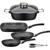 GSW Topf-Set "Gourmet Granit", Aluminiumguss, (Set, 5 tlg., 1 x Bräter, 1x Grillpfanne 28x28 cm, je 1x Bratpfanne Ø 20/24 cm) von GSW